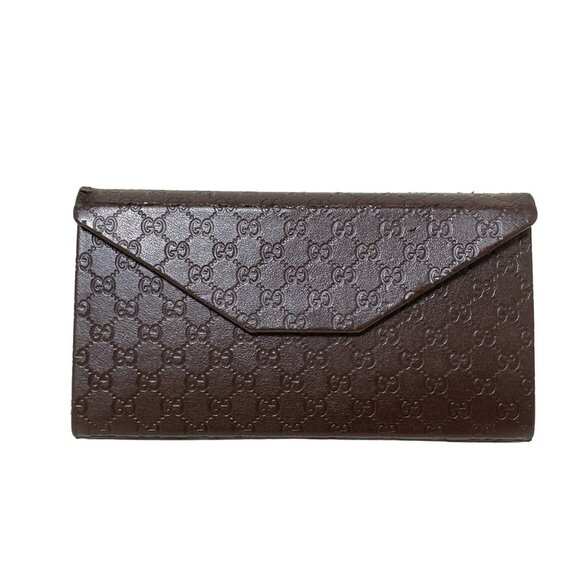 Auth GUCCI Micro Guccissima - Dark Brown Leather Accessory Case - Picture 1 of 10